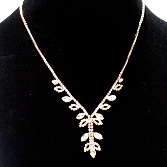 Icing Gold Tone Champagne and Clear Rhinestone Y Drop Necklace - Picture 2 of 9